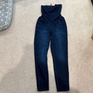 Spank Dark Wash Maternity Skinny Jeans with Stretch Panel